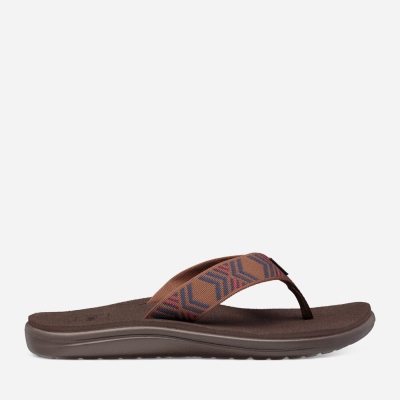 Teva Voya Men's Brown Flip Flops CA93421 Canada Clearance